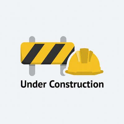 Under Construction Sign and Hard Hat