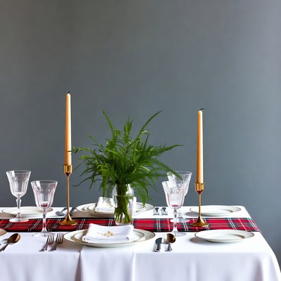 Elegant Table Setting with Candles
