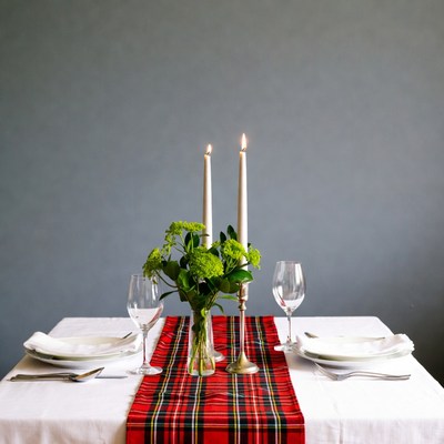 Elegant table with candles and flowers