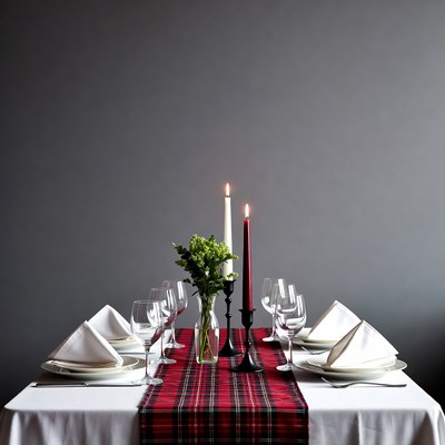 Elegant Table Set with Candles
