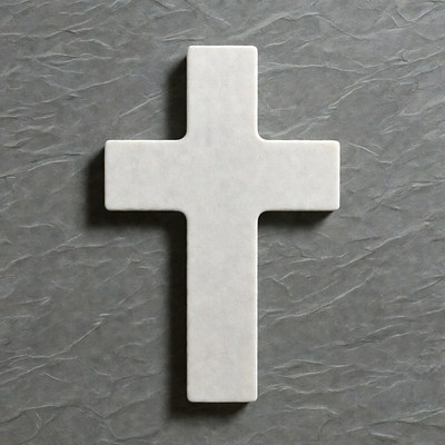 White Cross on Gray Background