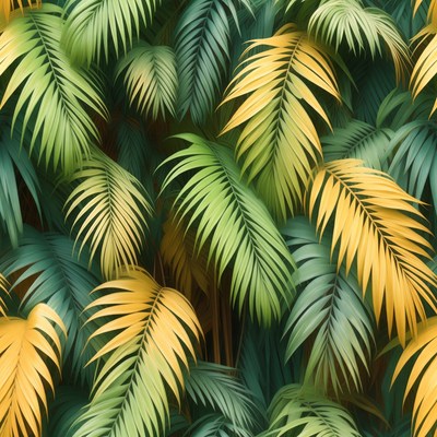 Vibrant Tropical Palm Leaves Pattern
