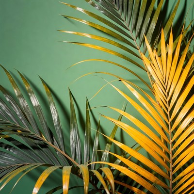 Yellow and Green Palm Leaves