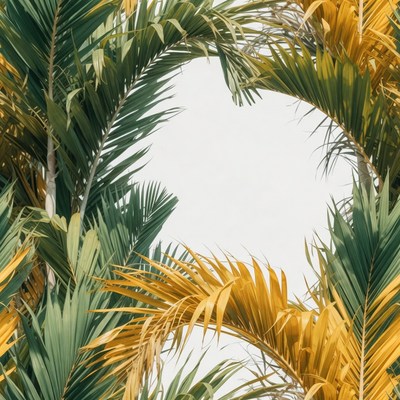 Areca Palms with White Background