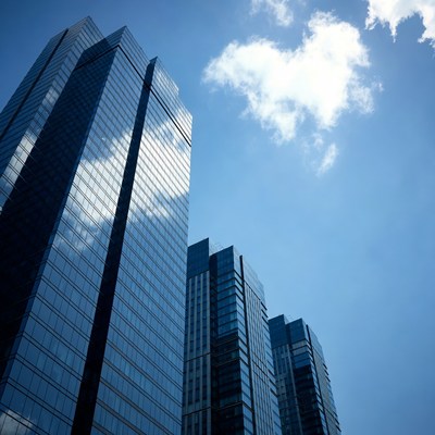 Modern Skyscrapers Against Blue Sky