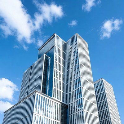 Modern Skyscrapers Against Blue Sky