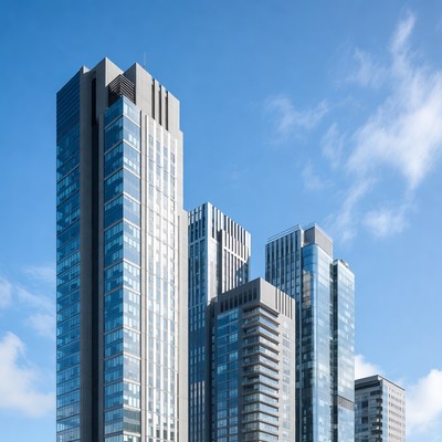 Modern Skyscrapers Against Blue Sky