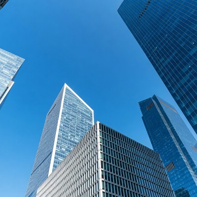 Skyscrapers Against Blue Sky