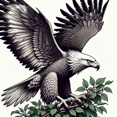 Bald Eagle Perched on Branch