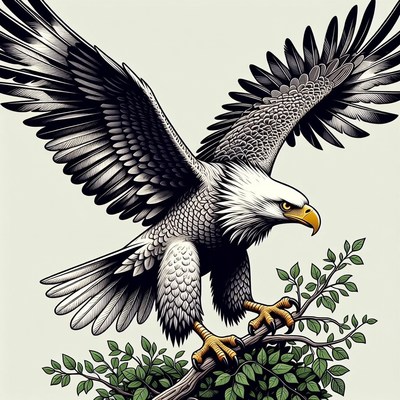 Bald Eagle Perched on Branch