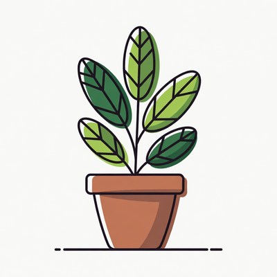 Green Plant in Terracotta Pot