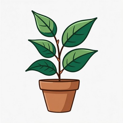Green Plant in Terracotta Pot