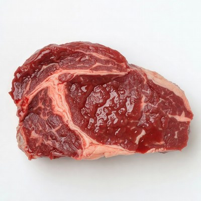 Raw ribeye steak
