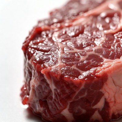Raw Marbled Steak Closeup