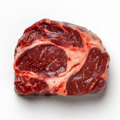 Raw ribeye steak isolated