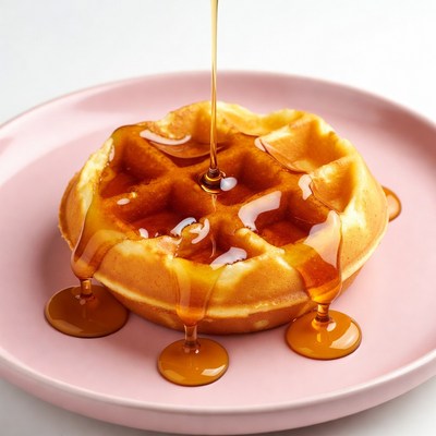 Waffle Dripping with Syrup