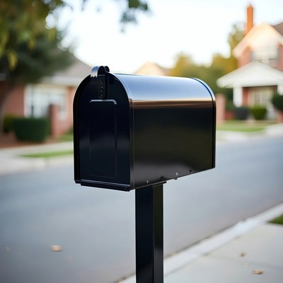 Black Mailbox on Street