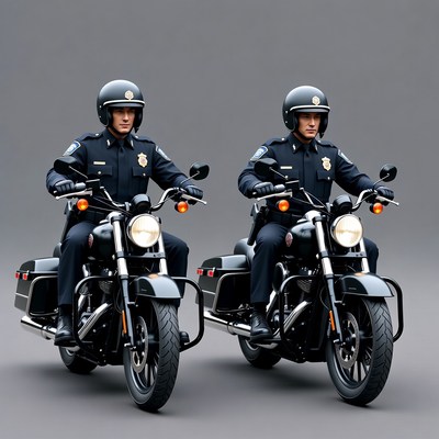 Two police officers on motorcycles