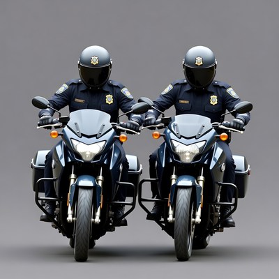 Two police officers on motorcycles