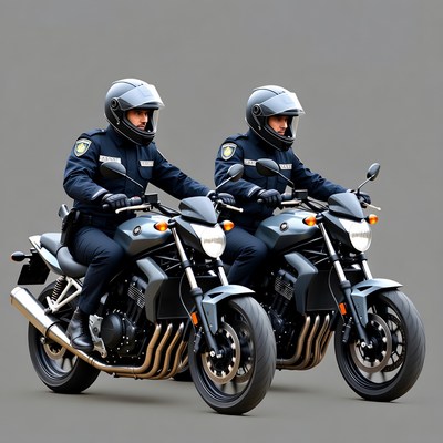 Two police officers on motorcycles