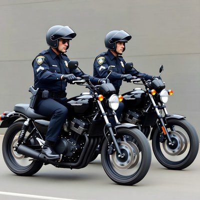 Two police officers on motorcycles