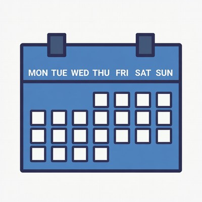 Blue Weekly Calendar Illustration