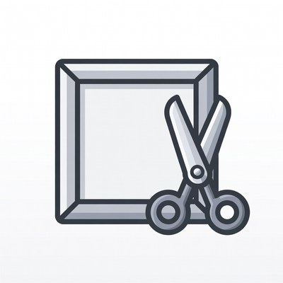 Scissors Cutting Empty Picture Frame