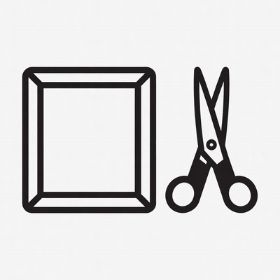 Scissors and Empty Frame Icon