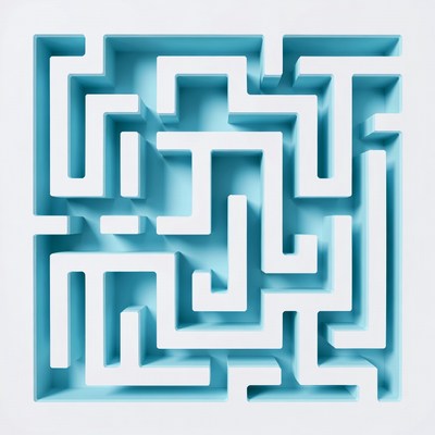 Blue 3D Maze Labyrinth