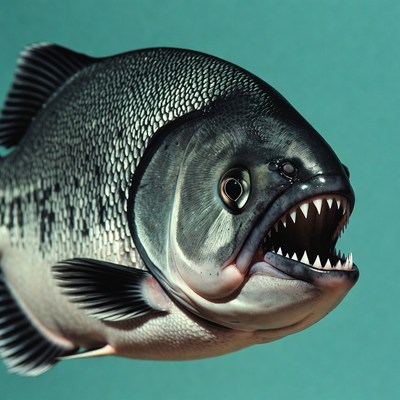 Piranha Fish with Open Mouth