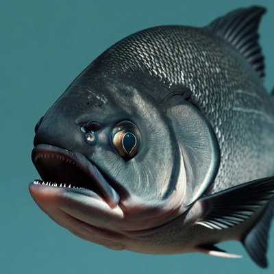 Close-up black bream fish
