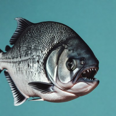 Piranha Fish with Open Mouth