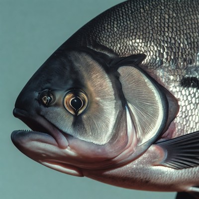 Freshwater drum fish close-up