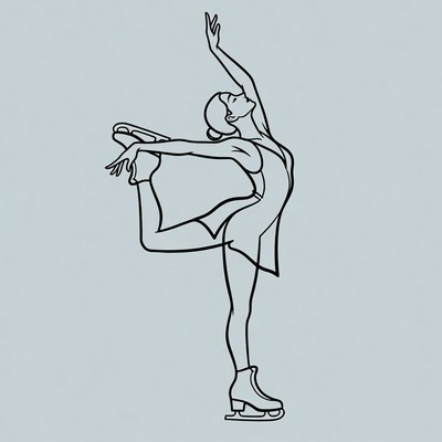 Figure skater performing leg lift