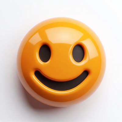 Shiny 3D Smiling Yellow Emoticon
