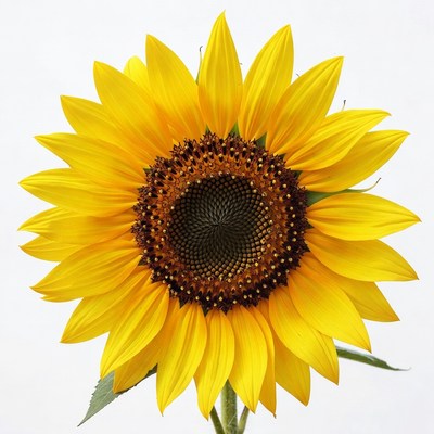Sunflower on white background