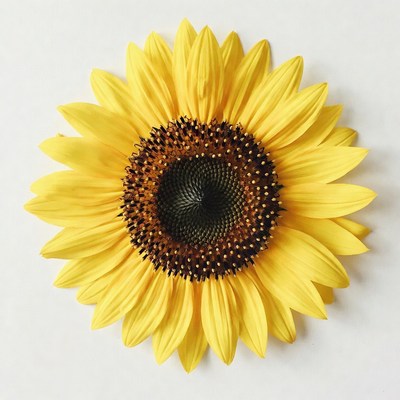 Sunflower on white background