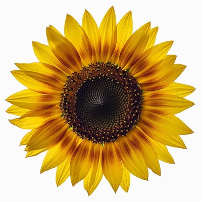Sunflower on white background
