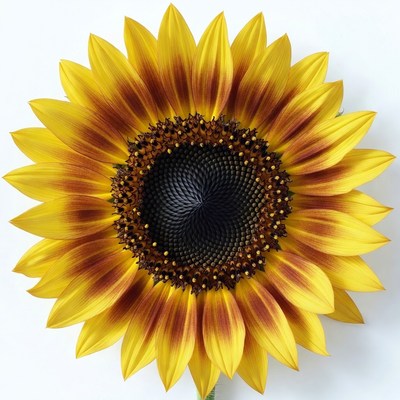 Sunflower on white background