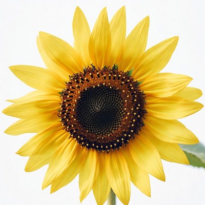Sunflower on white background