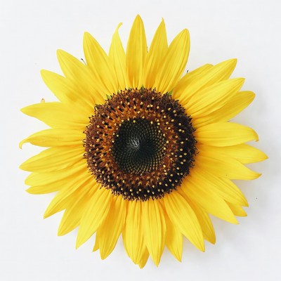 Sunflower on white background