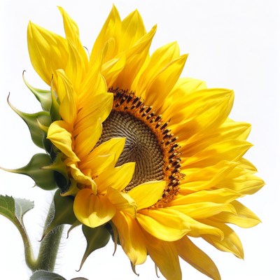 Yellow sunflower isolated on white