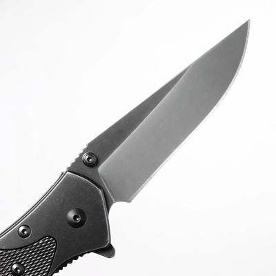 Open Black Folding Pocket Knife
