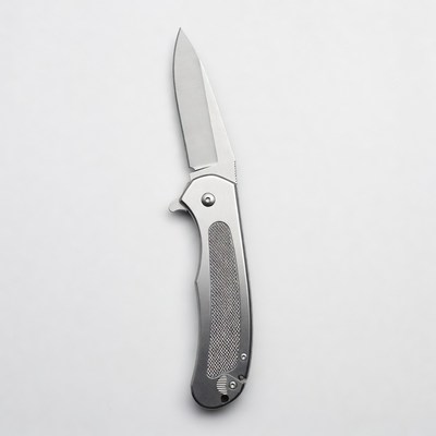 Silver folding pocket knife