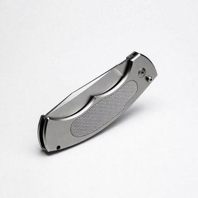 Silver folding pocket knife