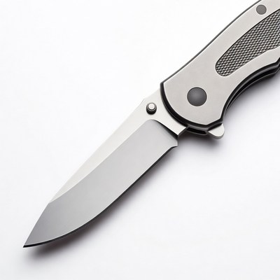 Silver folding pocket knife