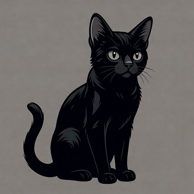 Black kitten illustration