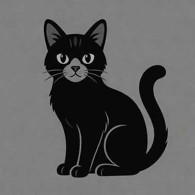 Black cat illustration