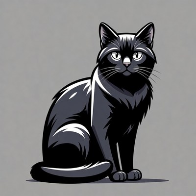 Black cat illustration