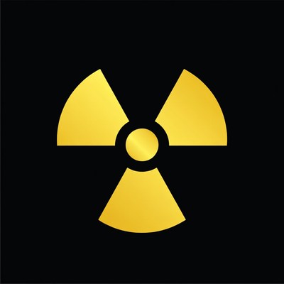 Yellow Radiation Symbol on Black